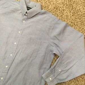 Lands' End Chambray Dress Shirt Mens Tall 16-36
